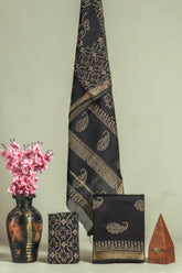 Premium Hand Block Printed Maheshwari Silk Suit(BFMAH60)